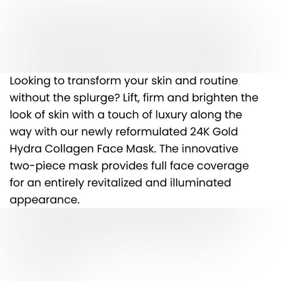 NWT Lapcos 24K Gold Hydra Collagen Gold Foil Mask - Picture 4 of 7